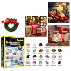 24 Grids Mineral Christmas Countdown 24 Days Surprise Multicolor Mineral Toy