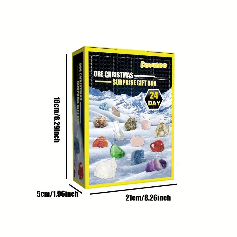 24 Grids Mineral Christmas Countdown 24 Days Surprise Multicolor Mineral Toy