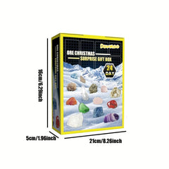 24 Grids Mineral Christmas Countdown 24 Days Surprise Multicolor Mineral Toy