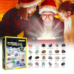 24 Grids Mineral Christmas Countdown 24 Days Surprise Multicolor Mineral Toy