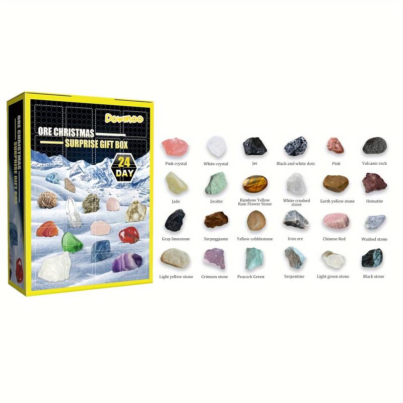 24 Grids Mineral Christmas Countdown 24 Days Surprise Multicolor Mineral Toy