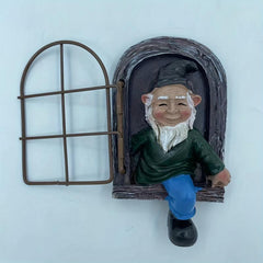 Creative Elf Go Out Tree Hug Statue for Garden Decoration