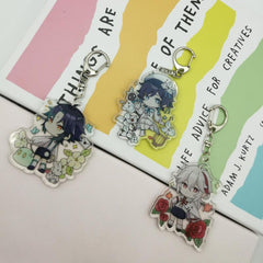Anime Game Pretty Suit Character Key Chain Acrylic Pendant