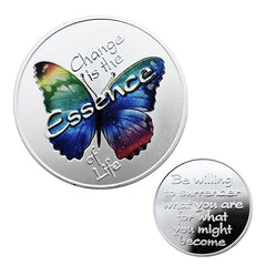 Colorful Butterfly 3D Relief Coin for Collection Lucky Coin Party Souvenir