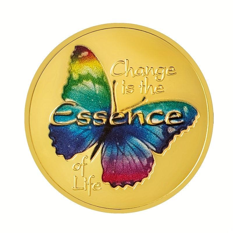 Colorful Butterfly 3D Relief Coin for Collection Lucky Coin Party Souvenir