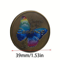 Colorful Butterfly 3D Relief Coin for Collection Lucky Coin Party Souvenir