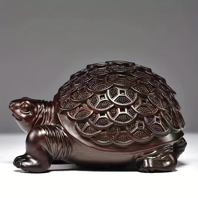 Ebony Wood Carved Money Turtle Cartoon Gift For Kids