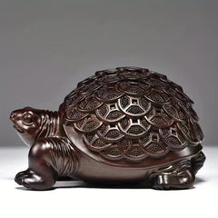 Ebony Wood Carved Money Turtle Cartoon Gift For Kids
