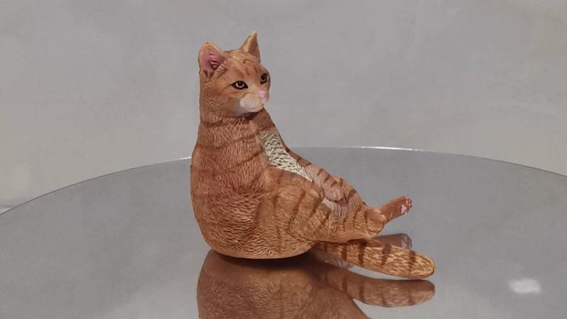 Orange Cat Statue Simulation Pet Cat Model Orange Cat Sitting