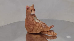 Orange Cat Statue Simulation Pet Cat Model Orange Cat Sitting
