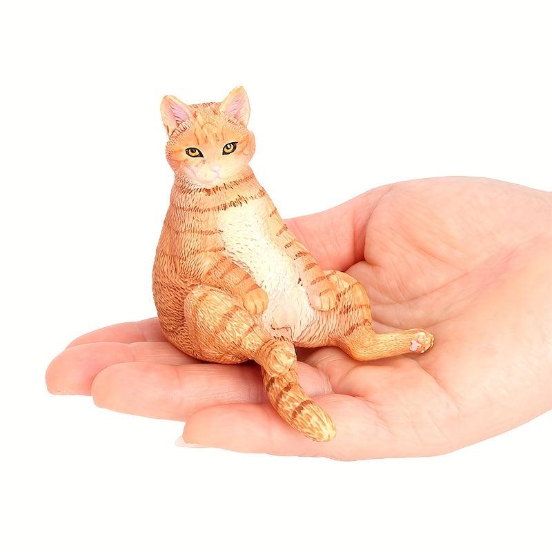 Orange Cat Statue Simulation Pet Cat Model Orange Cat Sitting