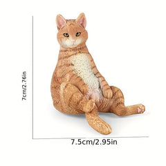 Orange Cat Statue Simulation Pet Cat Model Orange Cat Sitting