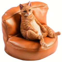 Orange Cat Statue Simulation Pet Cat Model Orange Cat Sitting