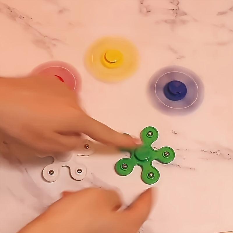 4 Pcs Five-leaf Finger Tops Steel Ball Spiral Decompression Toys