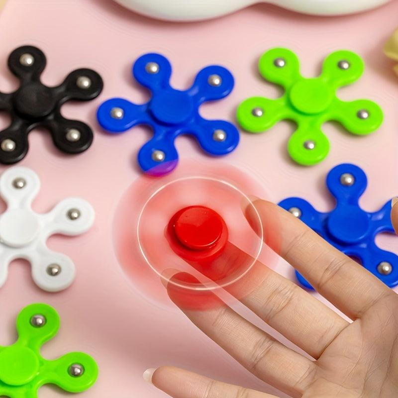 4 Pcs Five-leaf Finger Tops Steel Ball Spiral Decompression Toys