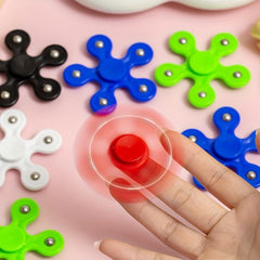 4 Pcs Five-leaf Finger Tops Steel Ball Spiral Decompression Toys