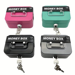 Mini Cash Box With Coin Slot Lock Box With Key - Small Safe For Kids