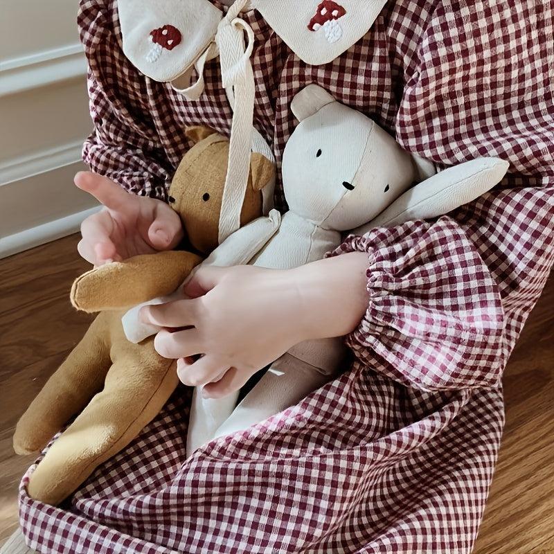 Plaid Bear Comfort Doll Baby Toy Cloth Can Bite Doll Photo Doll Children's Gift