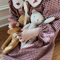 Plaid Bear Comfort Doll Baby Toy Cloth Can Bite Doll Photo Doll Children's Gift