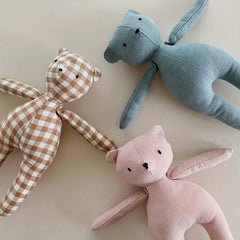 Plaid Bear Comfort Doll Baby Toy Cloth Can Bite Doll Photo Doll Children's Gift