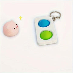 Finger Bubble Music Silicone Decompression Toy Keychain Pendant