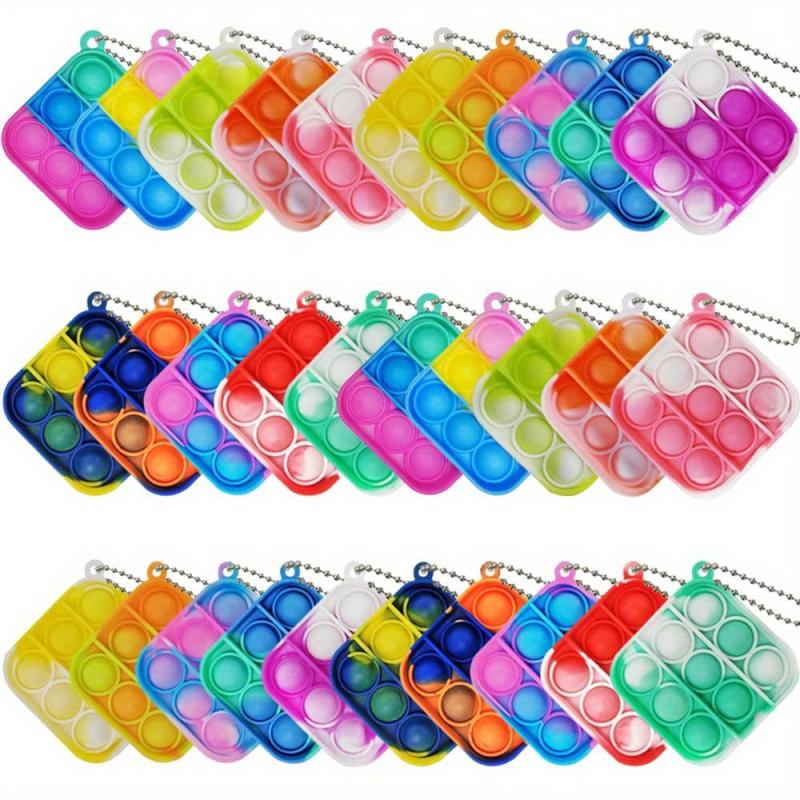 30 PCS Pop Keychain Fidget Toys for Kids Bulk Stress Relief Sensory Toys