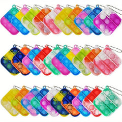 30 PCS Pop Keychain Fidget Toys for Kids Bulk Stress Relief Sensory Toys