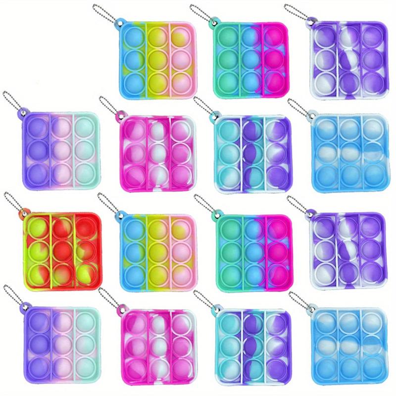 30 PCS Pop Keychain Fidget Toys for Kids Bulk Stress Relief Sensory Toys