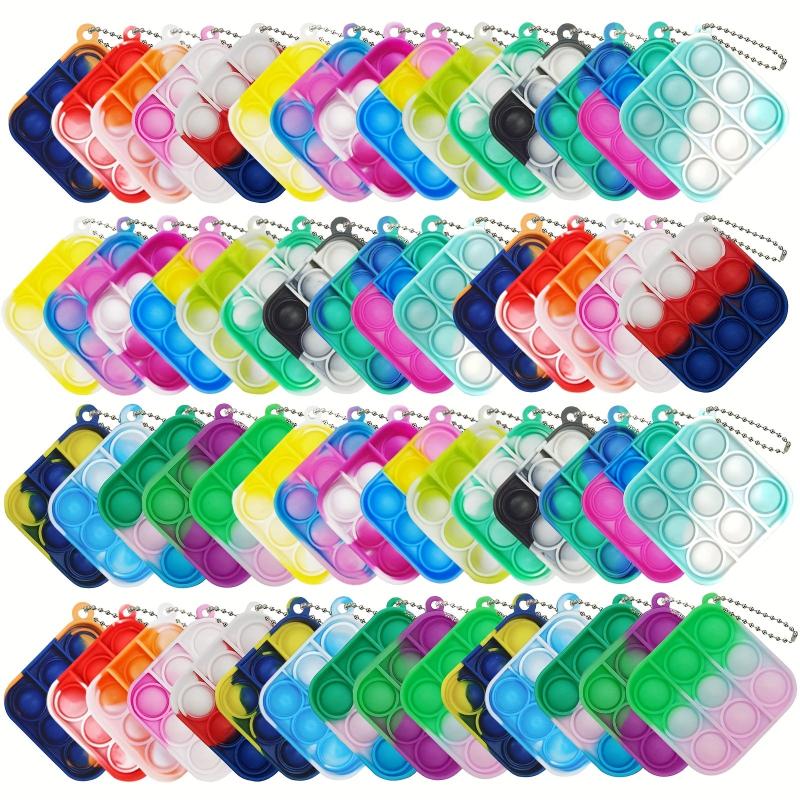 30 PCS Pop Keychain Fidget Toys for Kids Bulk Stress Relief Sensory Toys