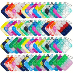 30 PCS Pop Keychain Fidget Toys for Kids Bulk Stress Relief Sensory Toys