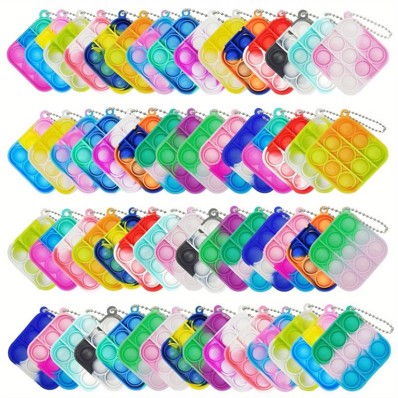 30 PCS Pop Keychain Fidget Toys for Kids Bulk Stress Relief Sensory Toys