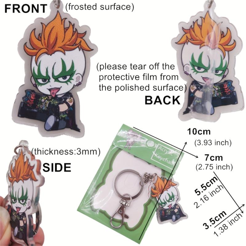 Anime Figure Keychain 5cm Skateboard Keyring Toy for Friends