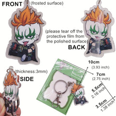 Anime Figure Keychain 5cm Skateboard Keyring Toy for Friends