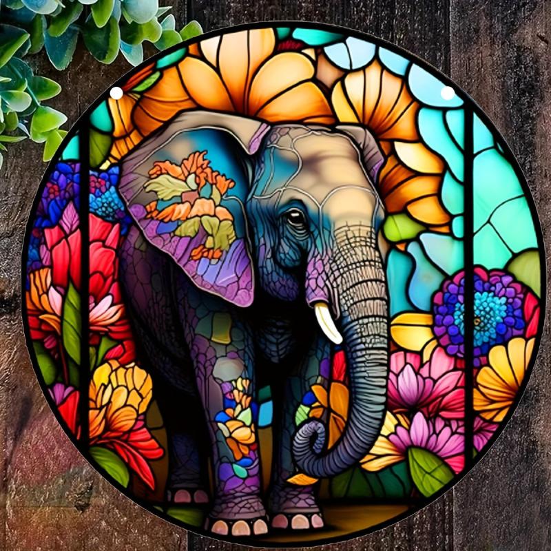 Colorful Elephant Double Side Painted Suncatcher Gift For Mom Friends
