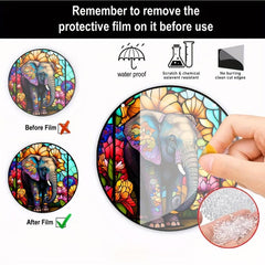 Colorful Elephant Double Side Painted Suncatcher Gift For Mom Friends