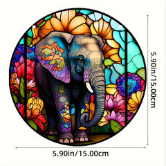 Colorful Elephant Double Side Painted Suncatcher Gift For Mom Friends