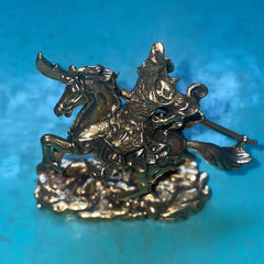Antique Brass Horse Riding Guan Gong Ornament Figurine