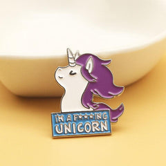 Unicorn Cartoon Brooch Alloy Enamel Badge Girl Shirt Pin