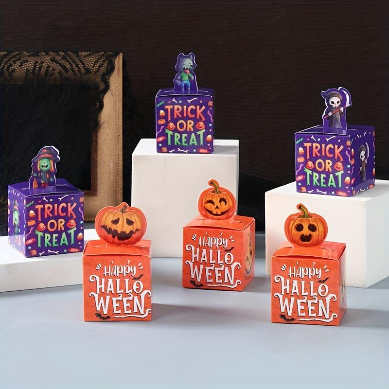 24pcs Halloween Candy Boxes Pumpkin Gift DIY Party Supplies