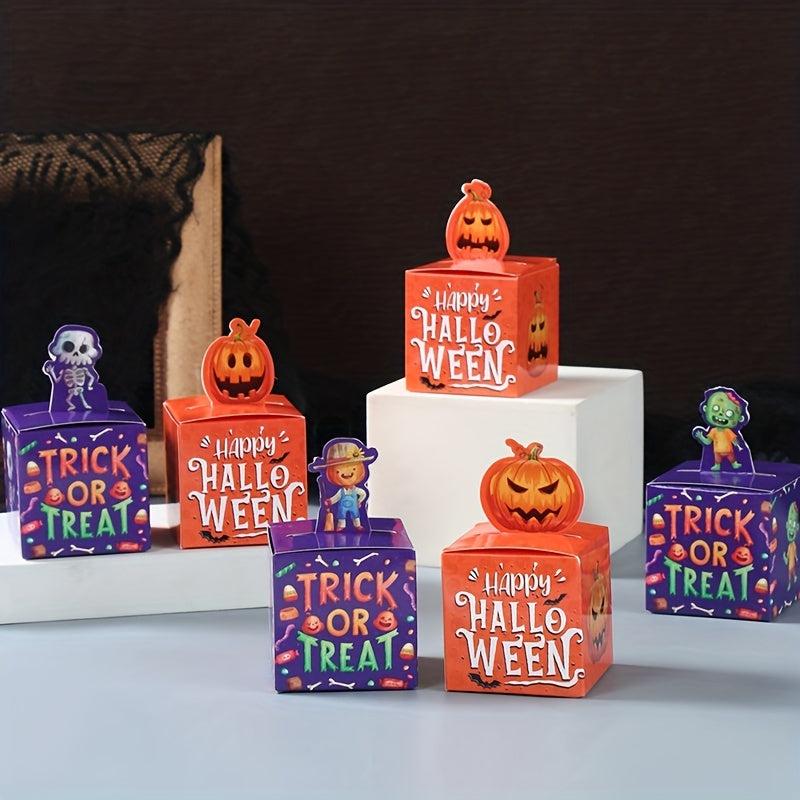 24pcs Halloween Candy Boxes Pumpkin Gift DIY Party Supplies