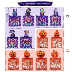 24pcs Halloween Candy Boxes Pumpkin Gift DIY Party Supplies