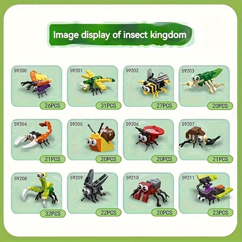 12pcs Insect Small Animal Party Building Blocks Educational Toy