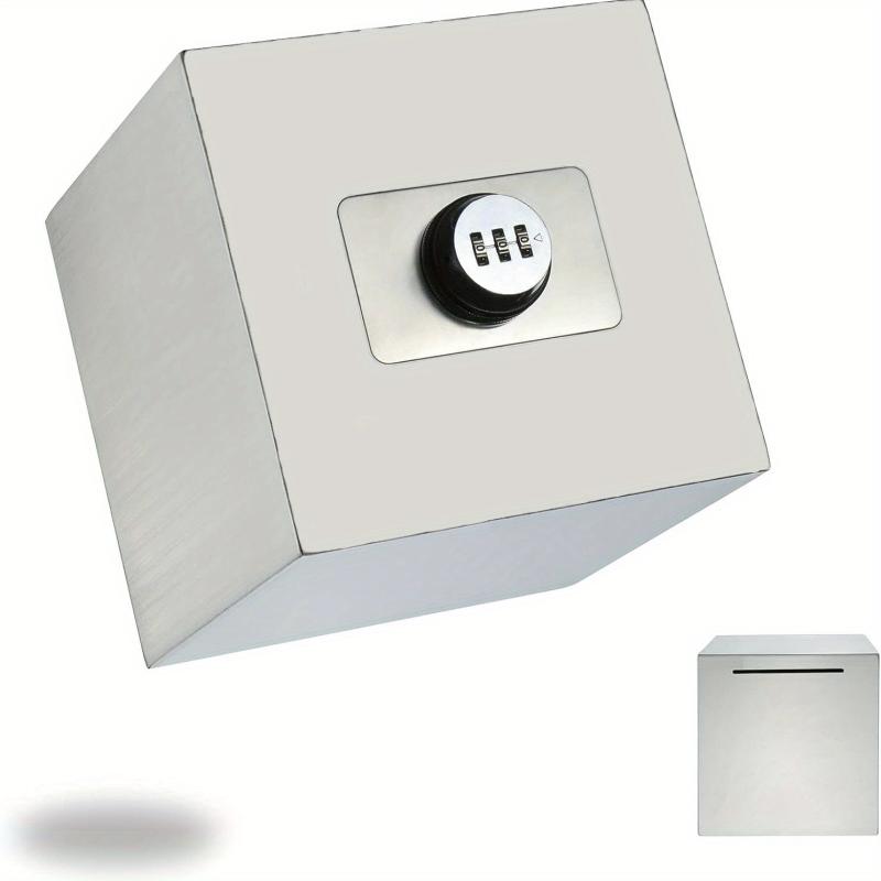 Stainless Steel Piggy Bank with Combination Lock for Adults