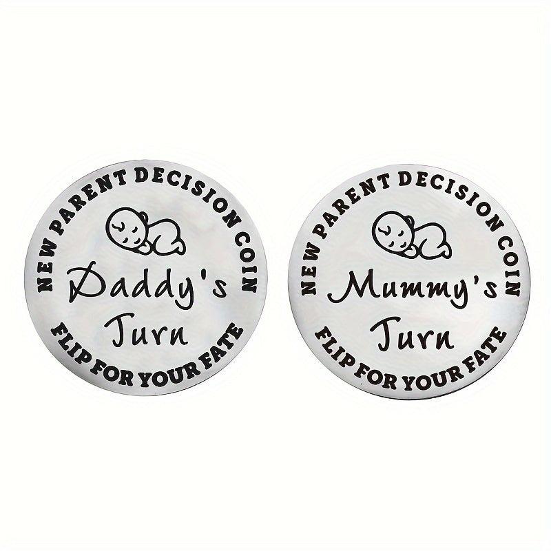 Double Sided Parenting Decision Coins for Newborns