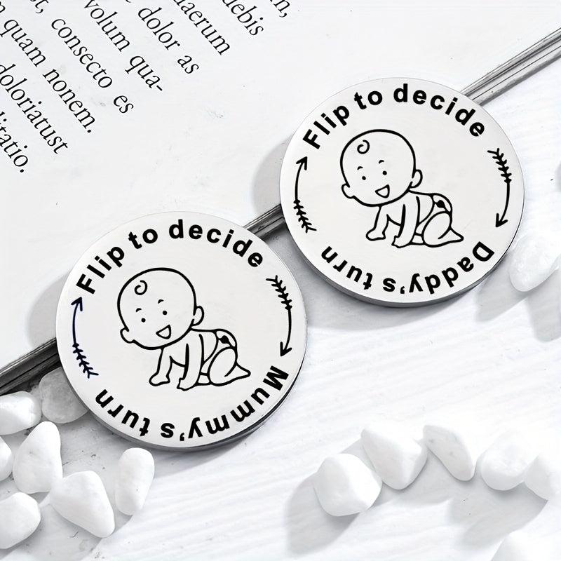 Double Sided Parenting Decision Coins for Newborns