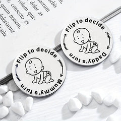 Double Sided Parenting Decision Coins for Newborns