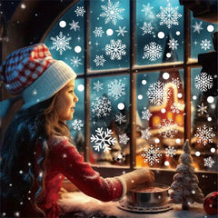 114 Snowflake Window Stickers Christmas Decor Winter Door Background