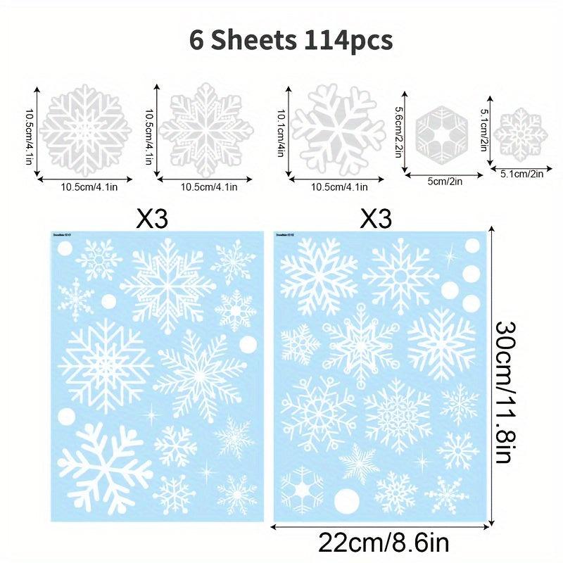 114 Snowflake Window Stickers Christmas Decor Winter Door Background