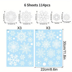 114 Snowflake Window Stickers Christmas Decor Winter Door Background