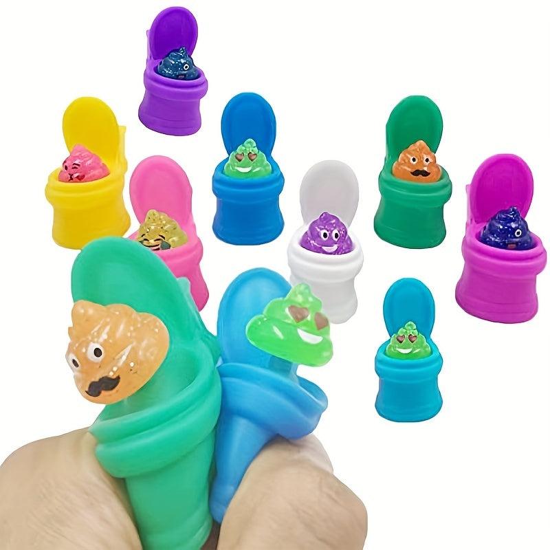 4pcs Funny Toilet Poop Toys Squeeze Colored Pranks Jokes Random Funny